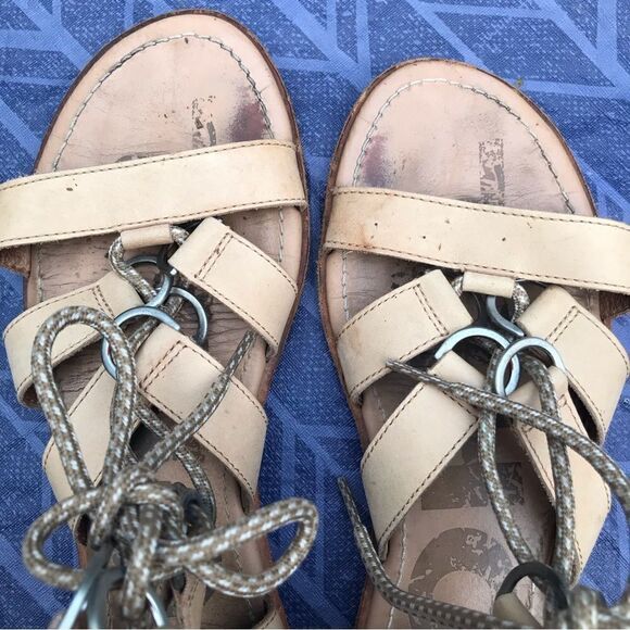 Sorel ELLA Tan Leather Gladiator Flat Sandals - Picture 6 of 13